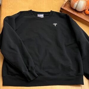 Tesla Men's Black Crewneck Sweatshirt